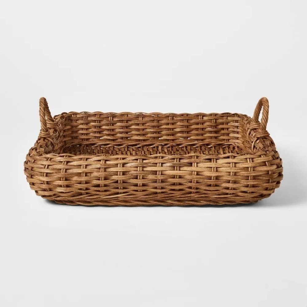 18" Rattan Harvest Tray Dark Brown - Threshold Studio McGee, Target
